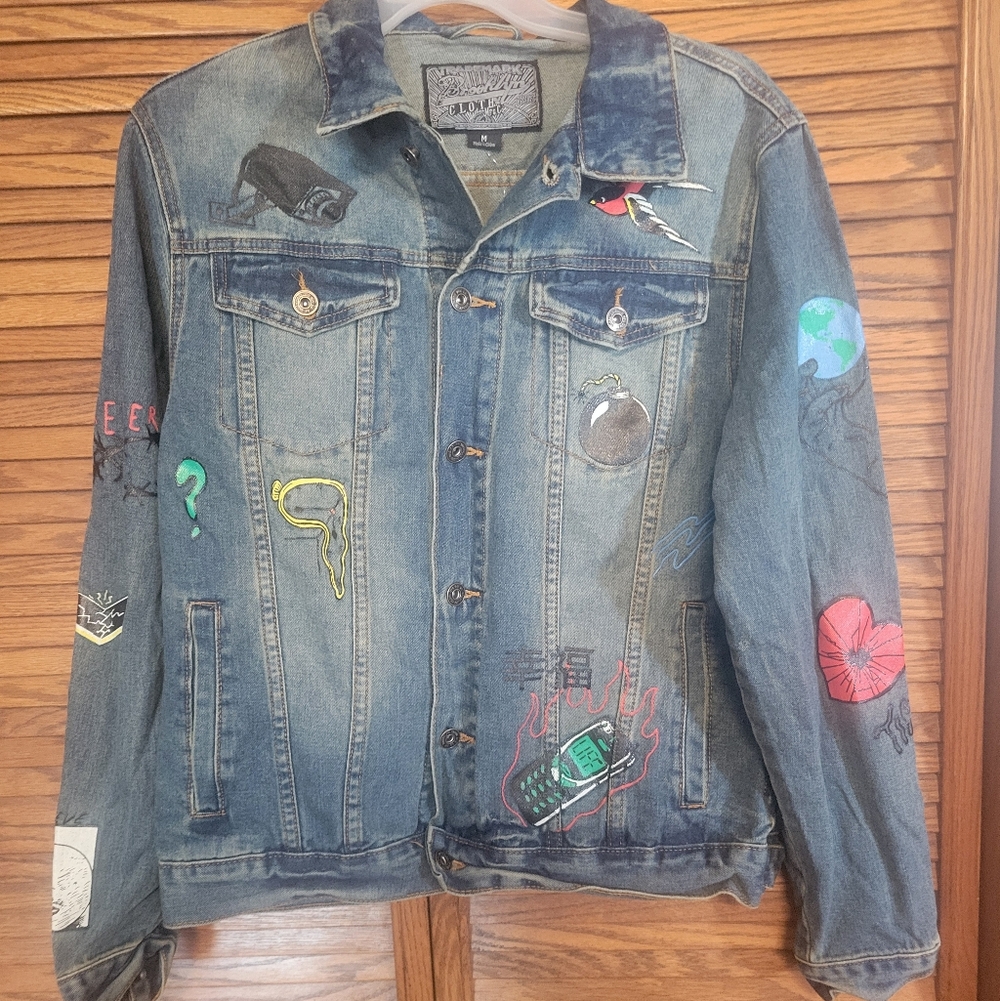 Brooklyn Cloth NWT MENS GRAPHIC DENIM JACKET SIZE MEDIUM